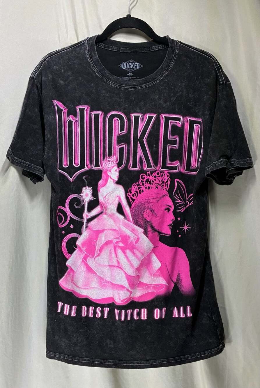 Wicked Universal Studios Glinda Mineral Wash Graphic T-Shirt Adult M